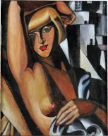 omaggio a lempicka - donna con caschetto biondo2_ homage to lempicka - woman with golden bangs